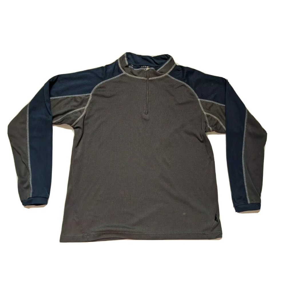 Kuhl Mens Sz Medium 1/4 Zip Pullover Sweater Lightweight  Thumb Holes Blue Grey